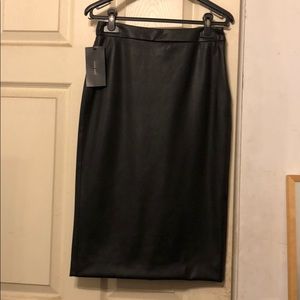 Faux leather pencil skirt